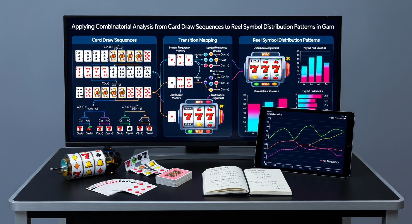 Screenshot of gaming software interface showing reel symbol mapping derived from card combinatorial models