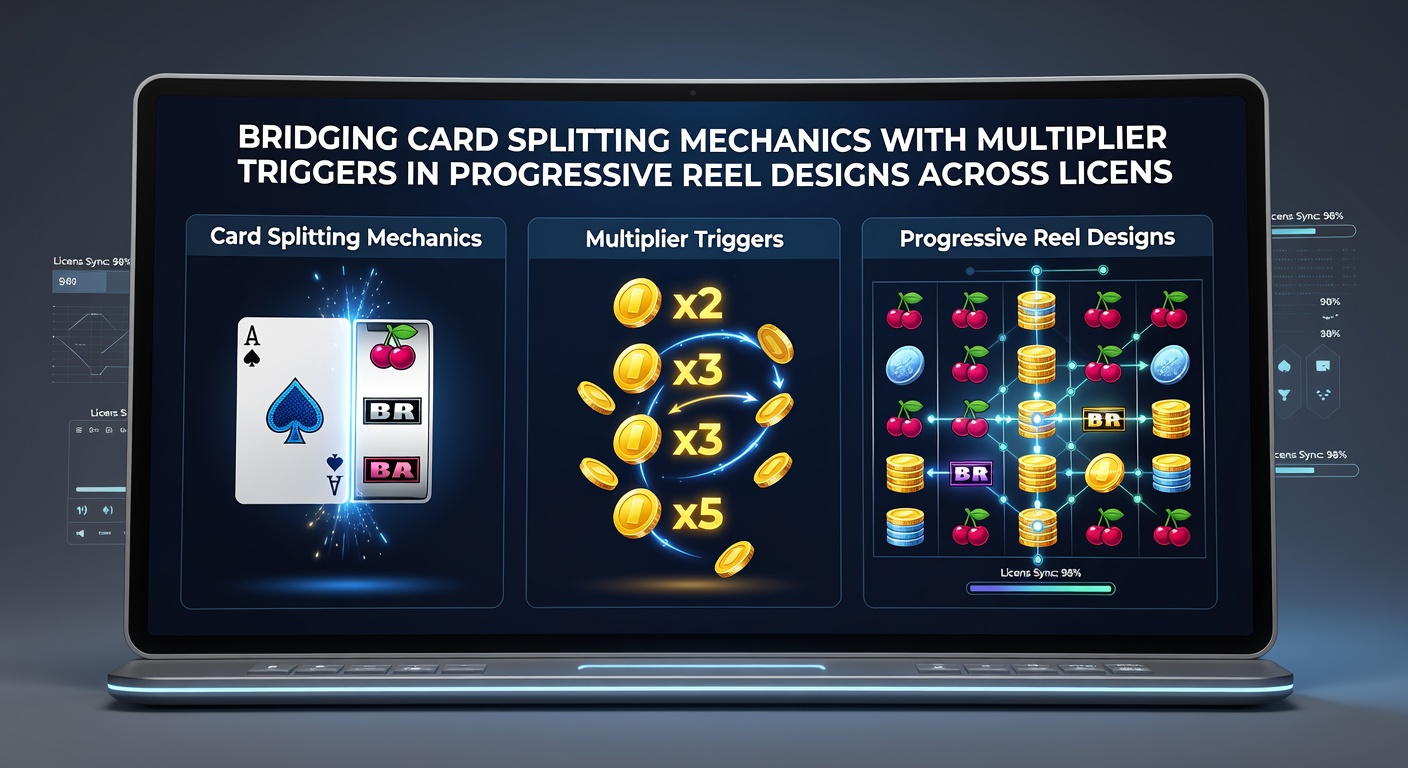 Example of progressive reel interface demonstrating multiplier branching after split-like symbol detection