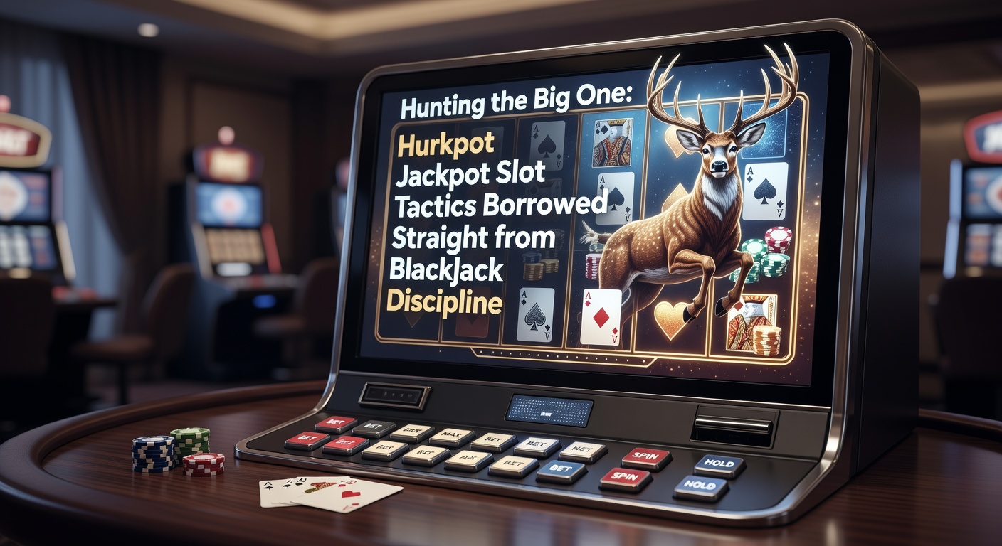 A vibrant slot machine screen flashing jackpot symbols alongside a blackjack table with cards and chips, illustrating the crossover of strategies