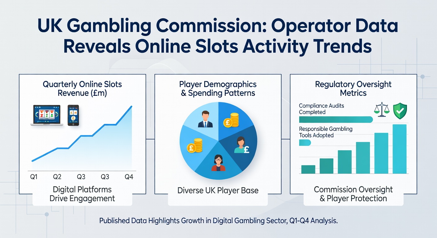 Digital dashboard displaying gambling statistics and rising charts for UK online slots performance in 2025