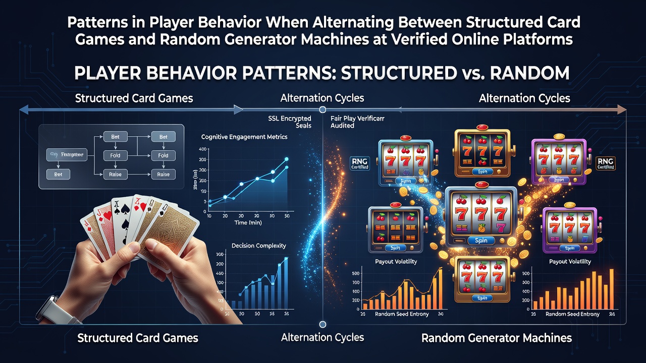 Players engaging with online card games and slot machines on verified platforms showing behavioral transition patterns