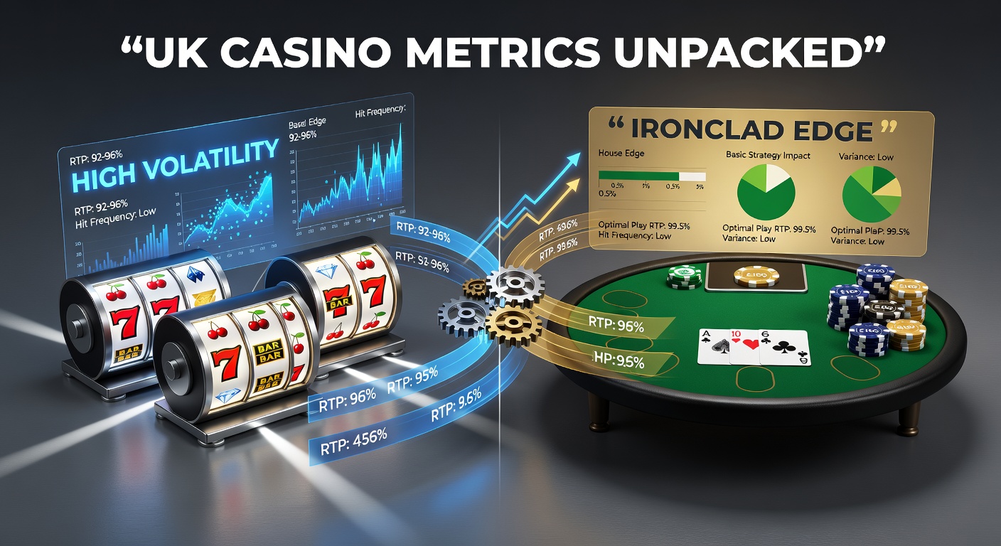 Graph comparing slot volatility peaks and blackjack RTP stability in UK online casinos