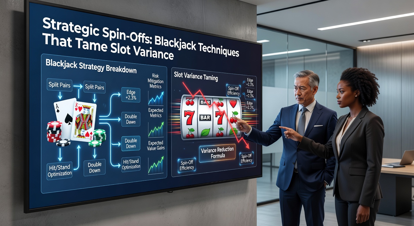 A blackjack table setup next to colorful slot reels, illustrating the blend of strategy and chance